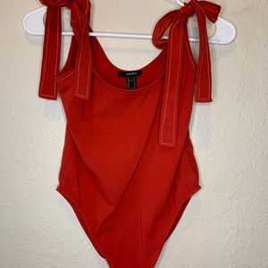 Forever 21 tie shoulder bodysuit